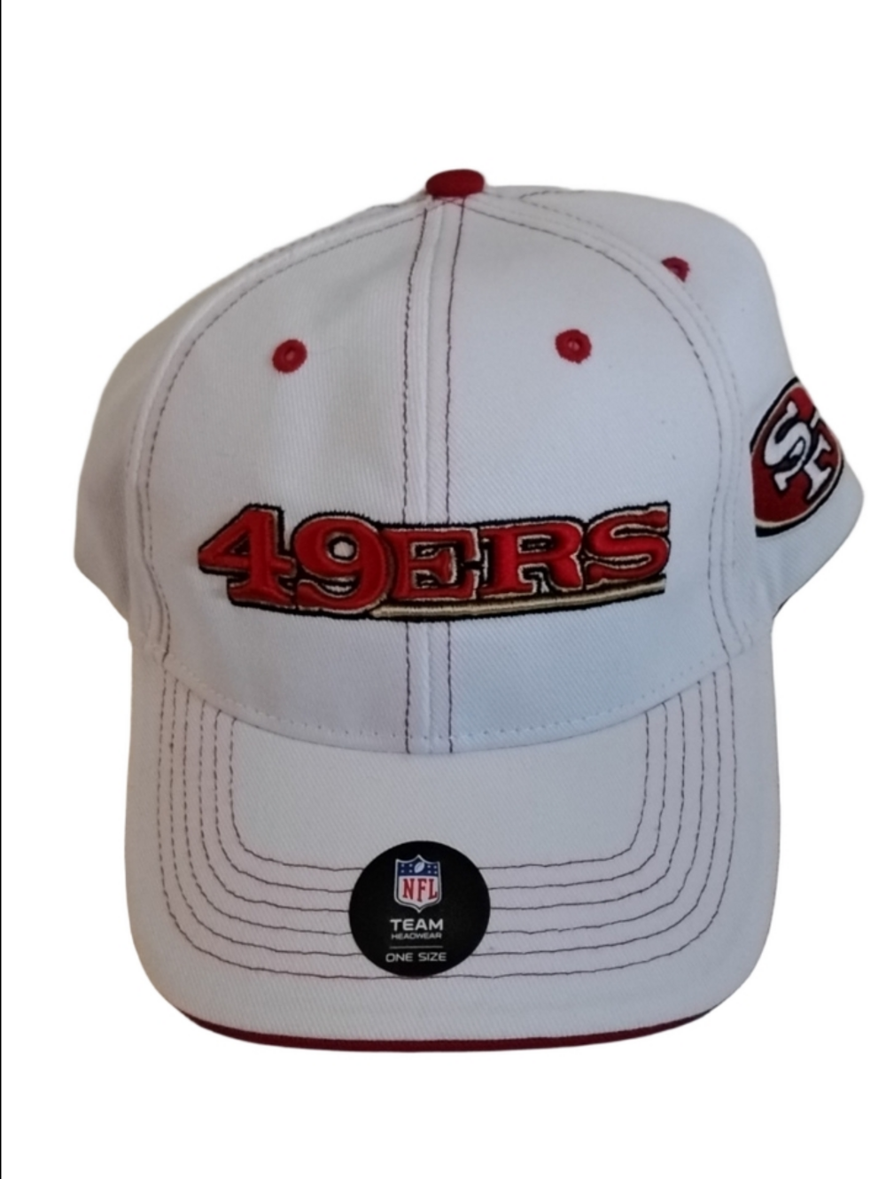 47 Brand NFL Team Apparel SF 49ers White & Red Embroidered Cap